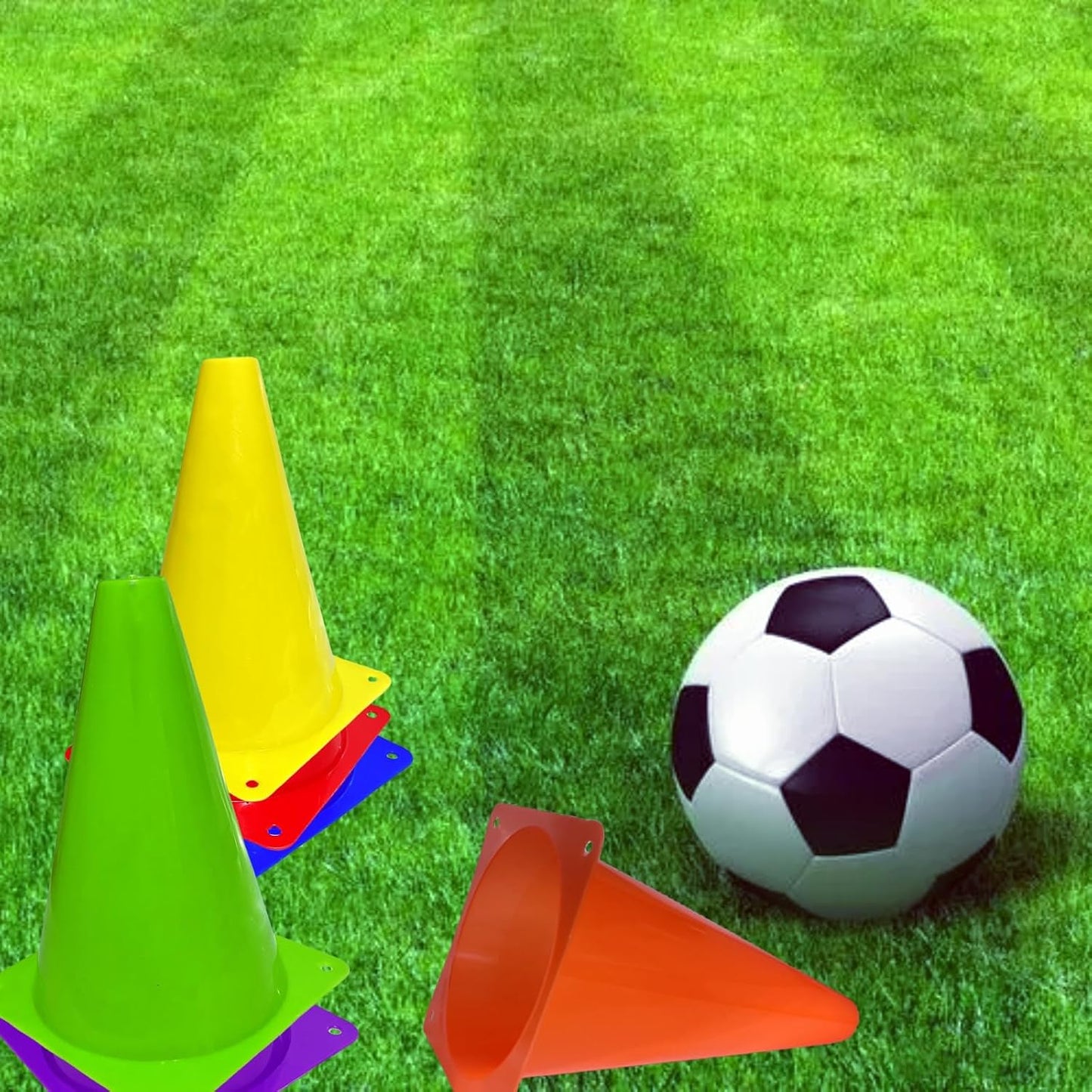 12 Conos Plástico Naranja para Baloncesto y Fútbol