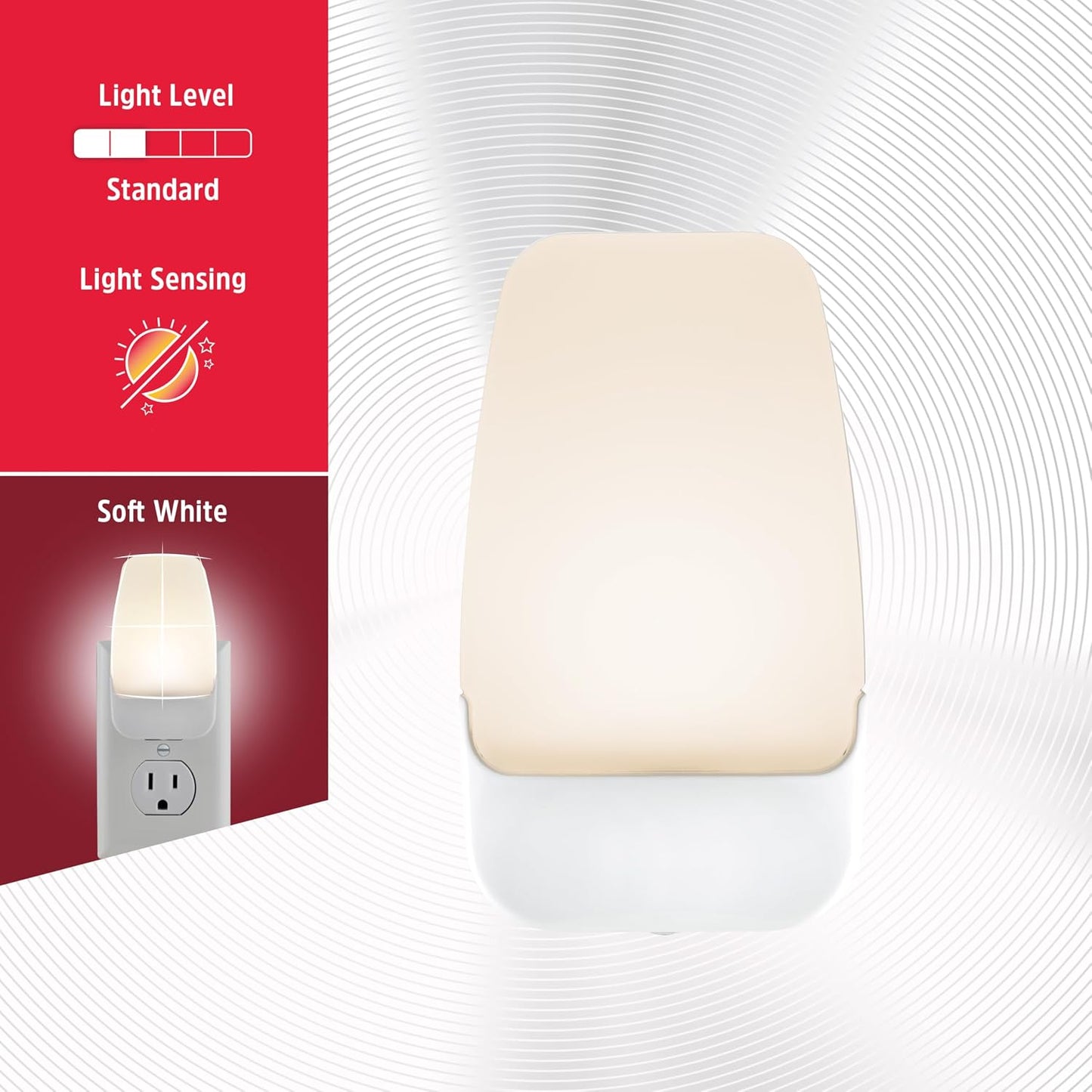 Luces LED nocturnas enchufables sensor amanecer hogar