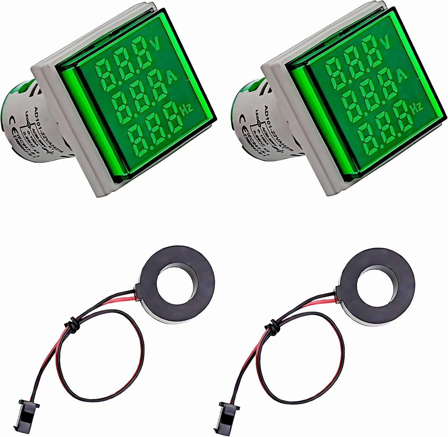 Medidor voltaje frecuencia 3en1 pantalla led verde