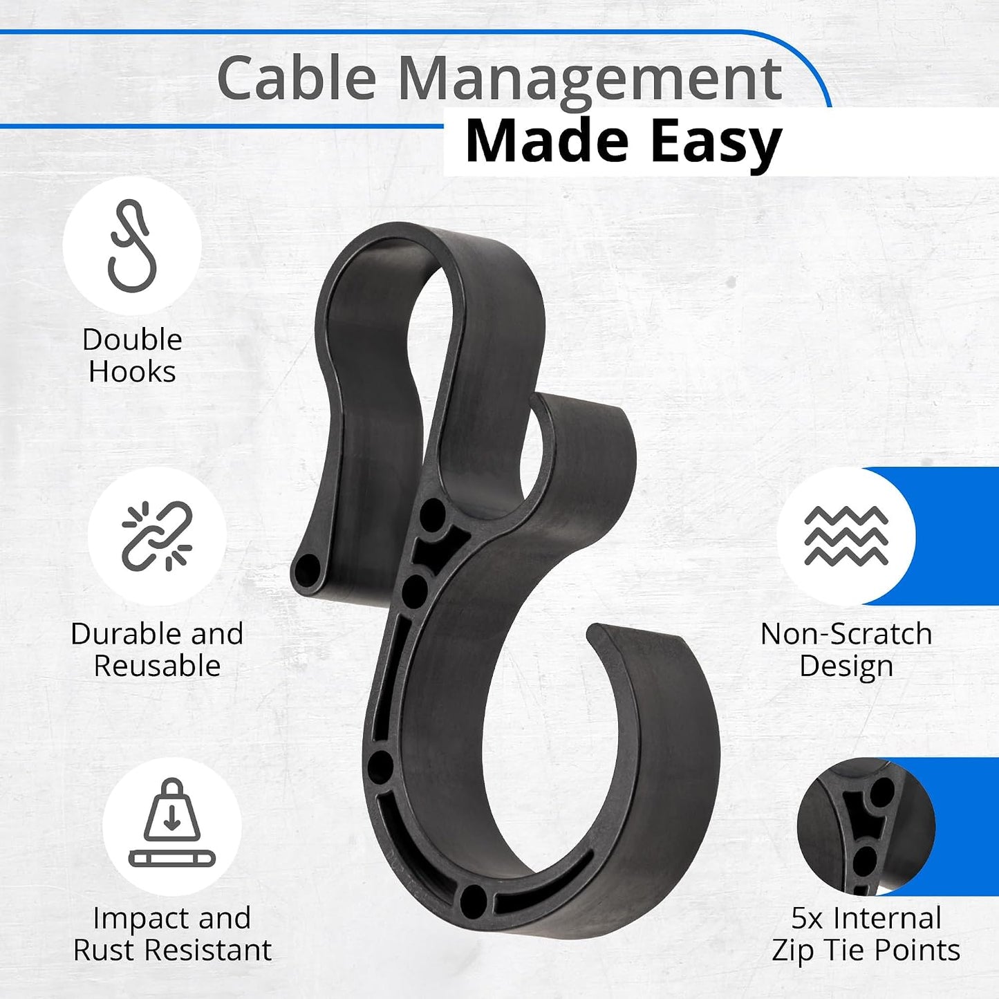 Gancho resistente para cables y herramientas 2 en 1 garaje