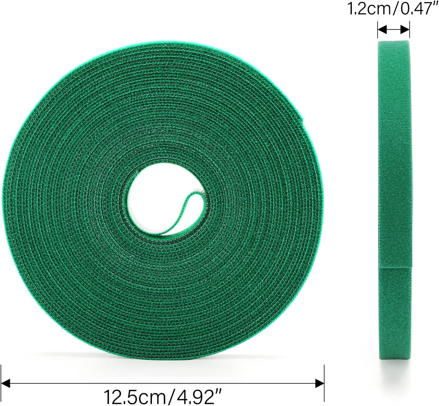 Cinta adhesiva nailon jardín 65.6ft reutilizable verde oscuro