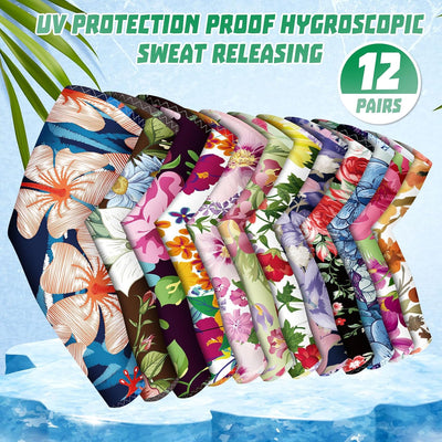 12 Pzas Mangas UV Compresión Ciclismo