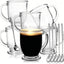 6 Tazas Vidrio 15oz con Cucharas para Café Té Capuchino