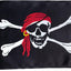 Bandera Jolly Roger con ojales 12x18"