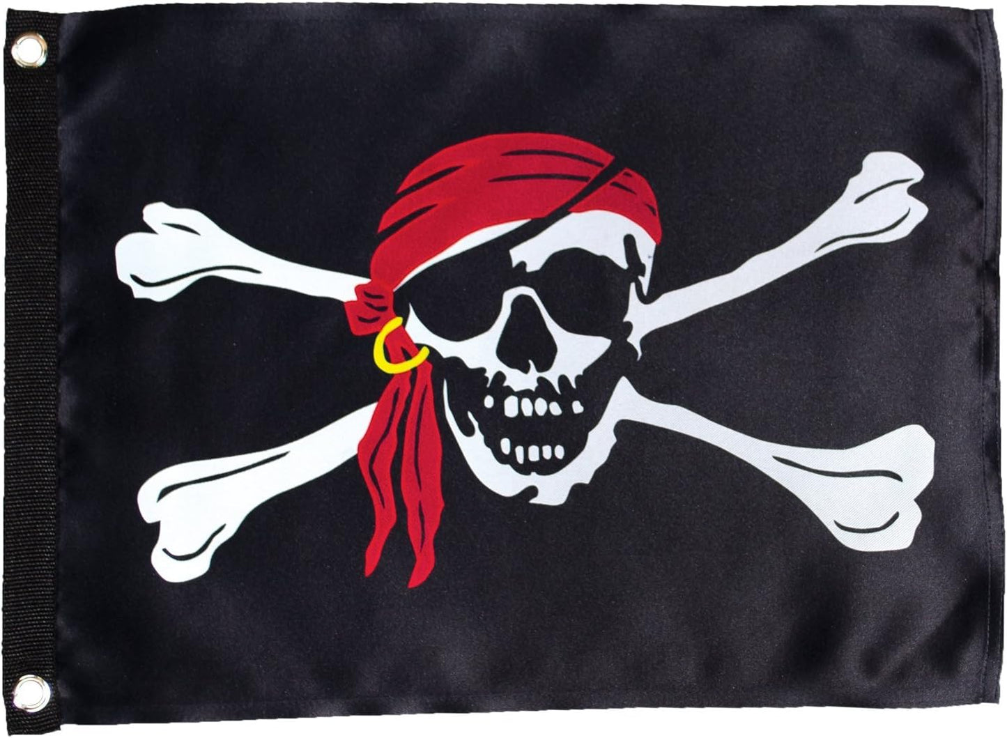 Bandera Jolly Roger con ojales 12x18"