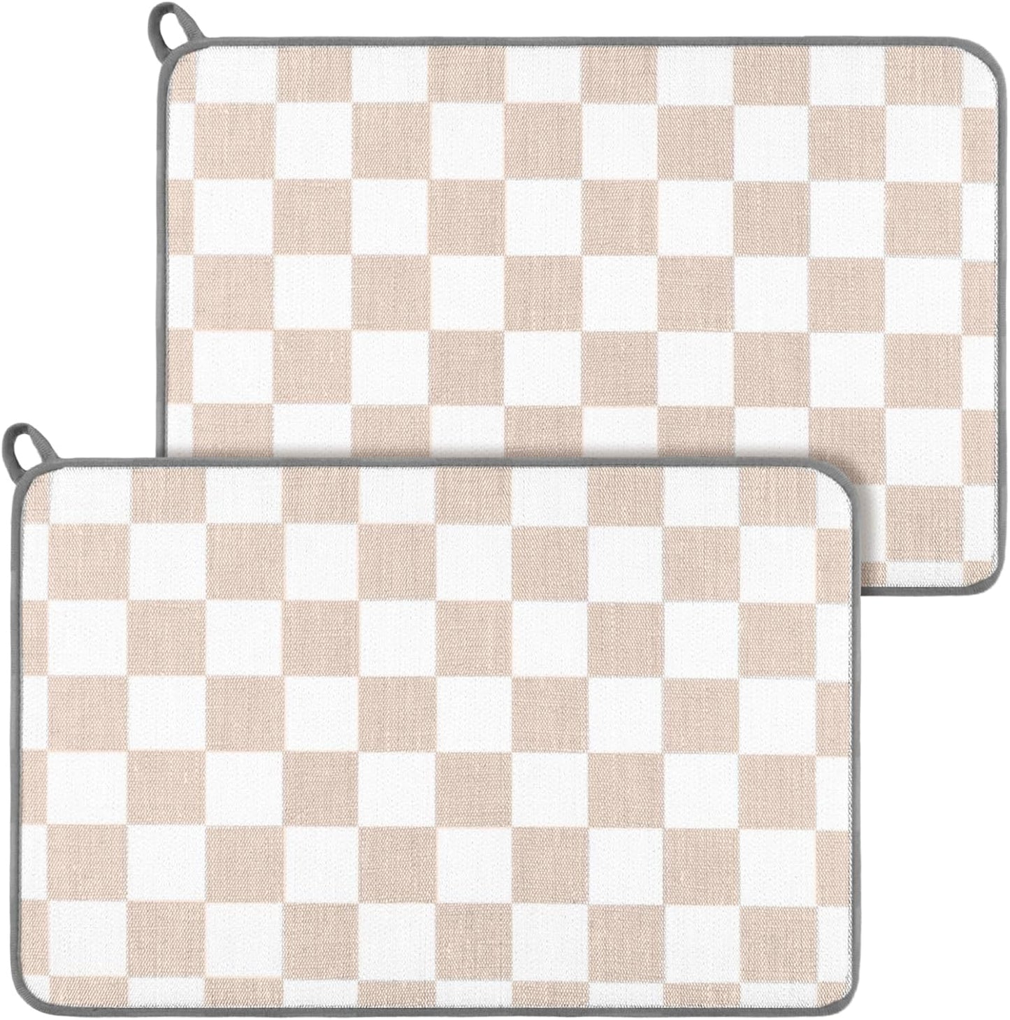 Tapete secado platos cuadros 12x19pulg microfibra cocina vintage