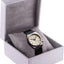 Caja reloj y brazalete tejido lino interior ante marfil