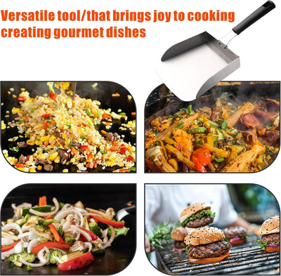 Plancha alimentos acero inox pala parrilla espátula cuchara