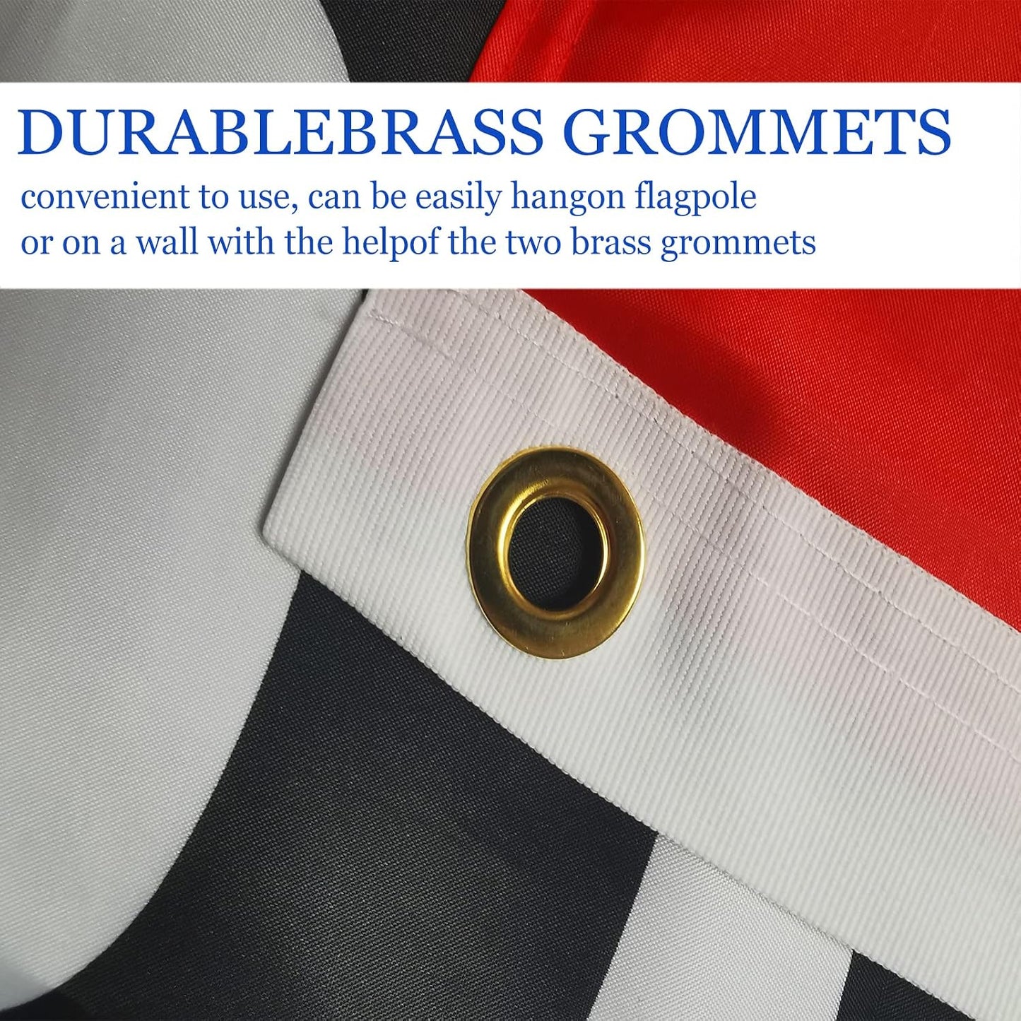 Bandera abierta bordada 3x5pulg poliéster 3 capas