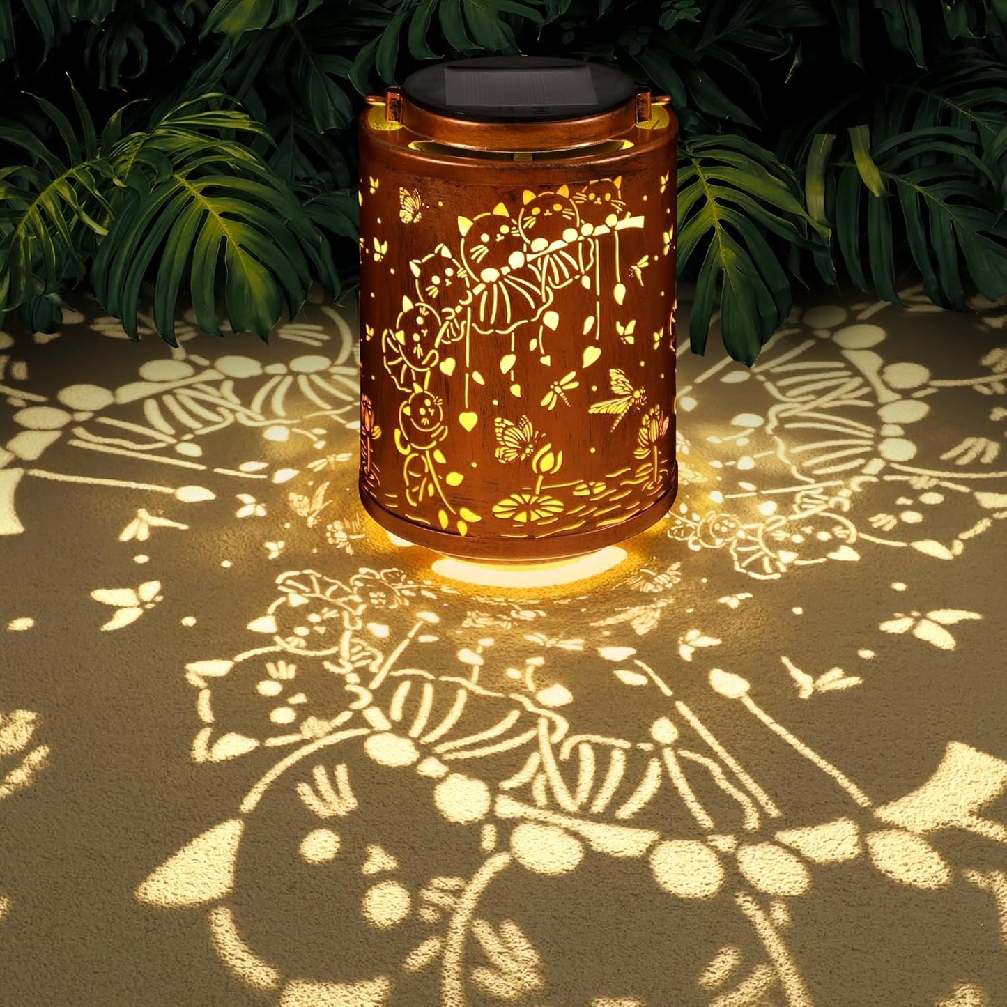 Farol solar colgante led metal para jardín exteriores