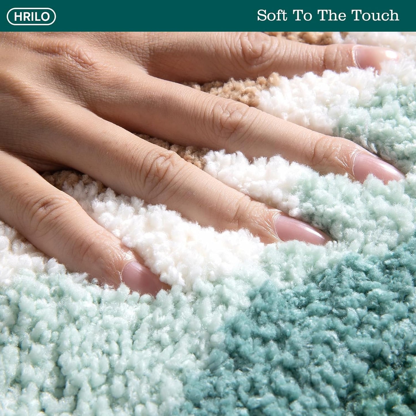 Alfombras baño microfibra antideslizantes 24x16pulg verde