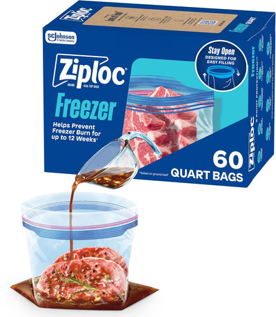 Bolsas Ziploc congelador 60uds con fondo de pie