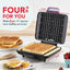 Máquina Waffles 4 Moldes Antiadherente Calentamiento Rápido
