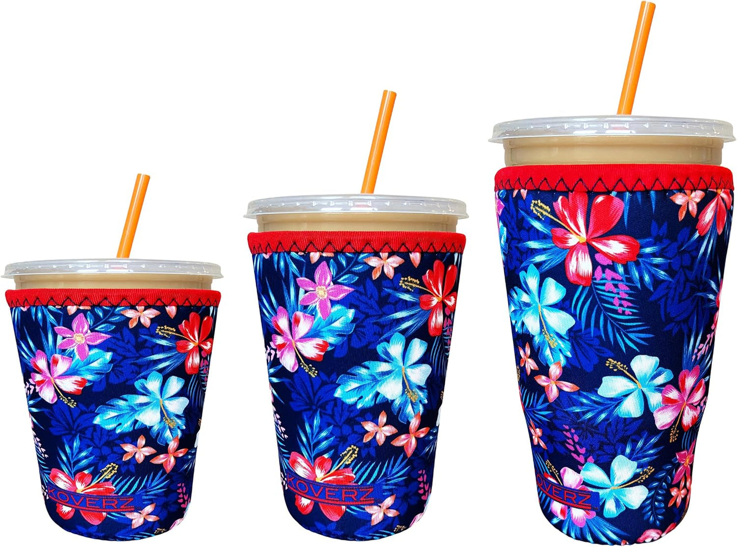 3 Pzas Fundas Café Helado Diseño Floral Hawaiano