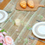 Camino mesa gasa verde flores bordadas 30x120pulg floral decoración