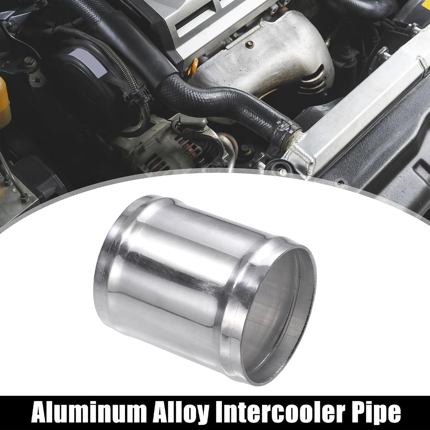 Tubo intercooler aluminio 2.5x3pulg tono plateado coche