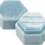 Caja anillos terciopelo soporte hexagonal doble tapa azul