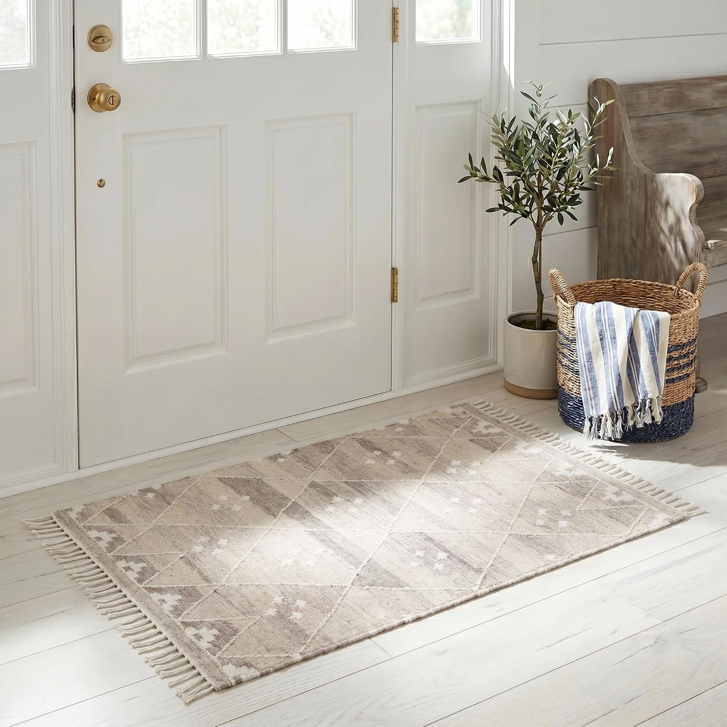 Alfombra decorativa 2x3ft lana tribal entrada sala