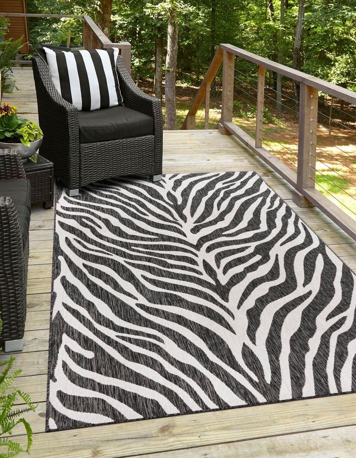 Alfombra área Tsavo 10x14pulg Rectángulo Blanco/Negro