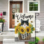 Bandera jardín girasoles gatos 12x18" búfalo doble cara
