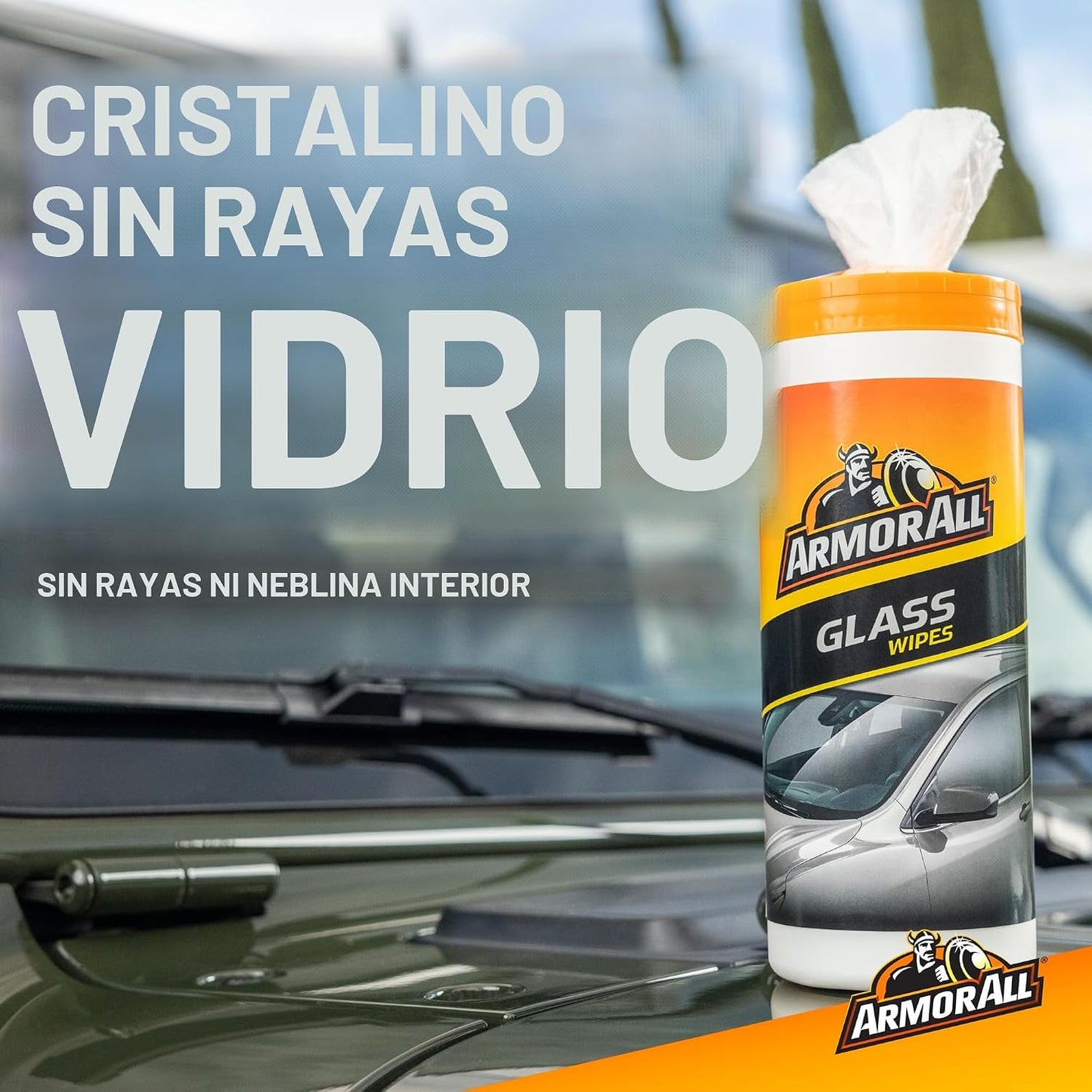 Toallitas limpieza vidrio auto 90 uds