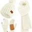Set 3en1 Gorro Bufanda Guantes Mujer Invierno