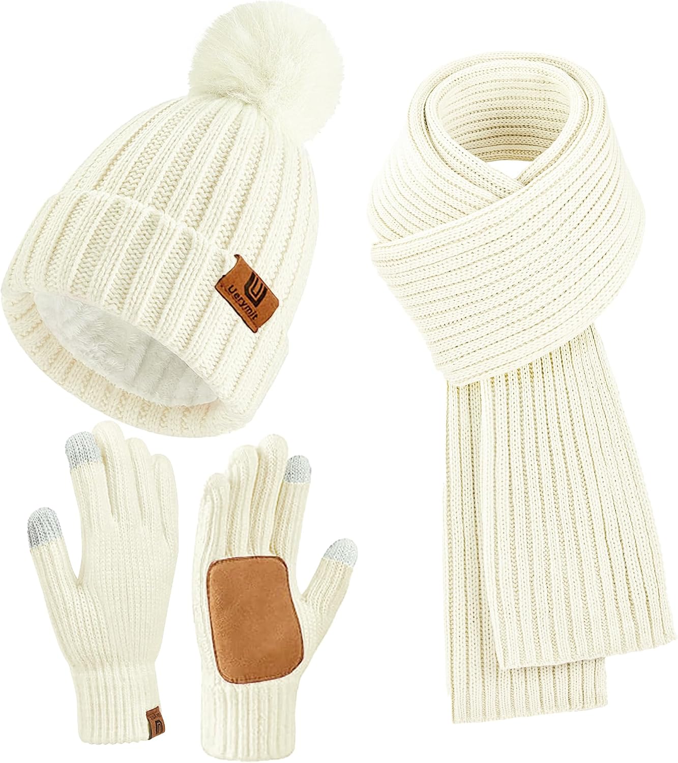 Set 3en1 Gorro Bufanda Guantes Mujer Invierno