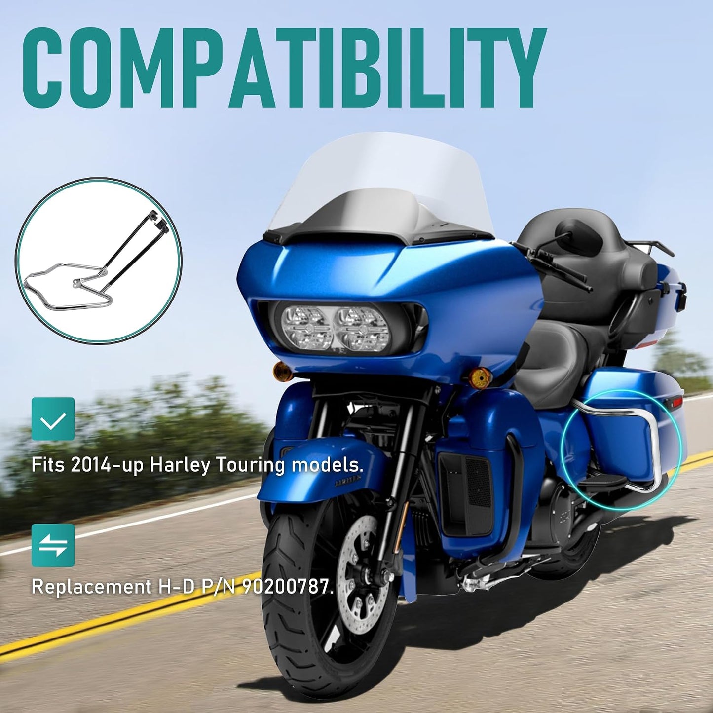 Barras protectoras alforjas traseras Harley 2014+