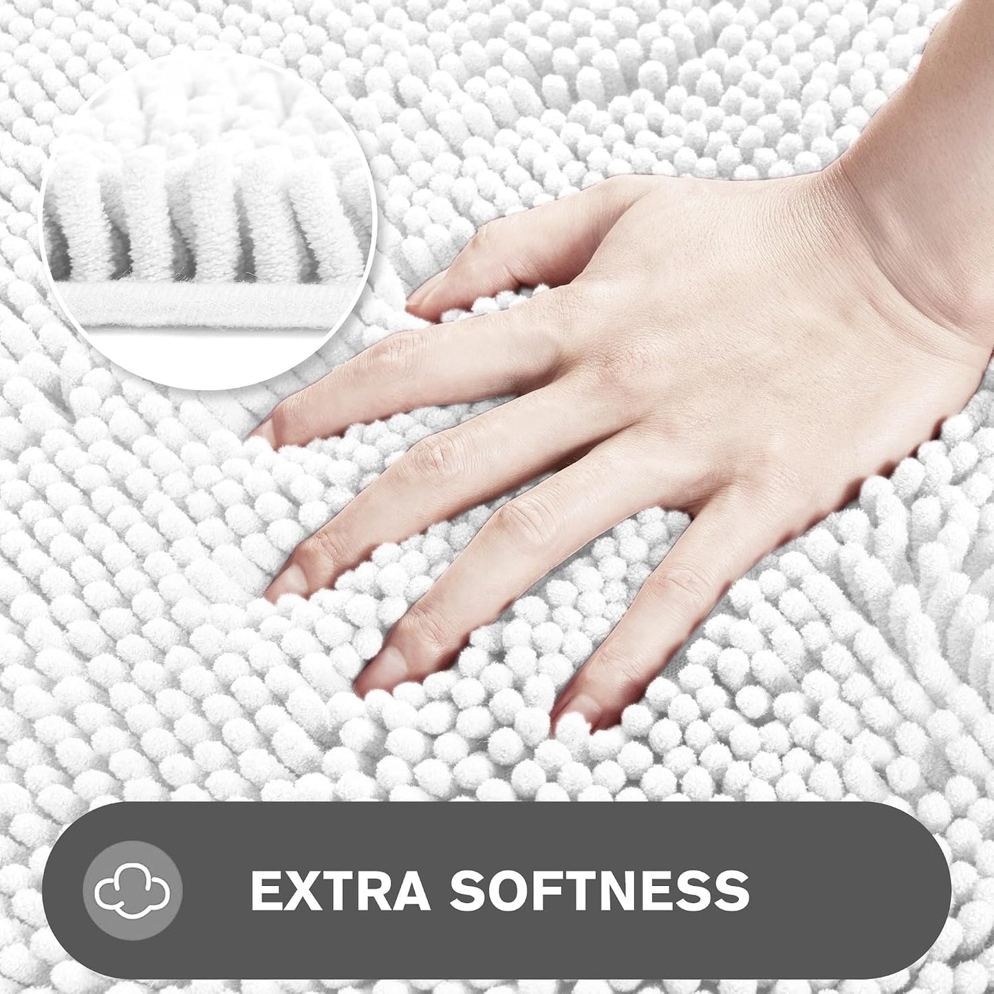 Alfombra baño 36x60pulg felpilla gruesa antiderrap
