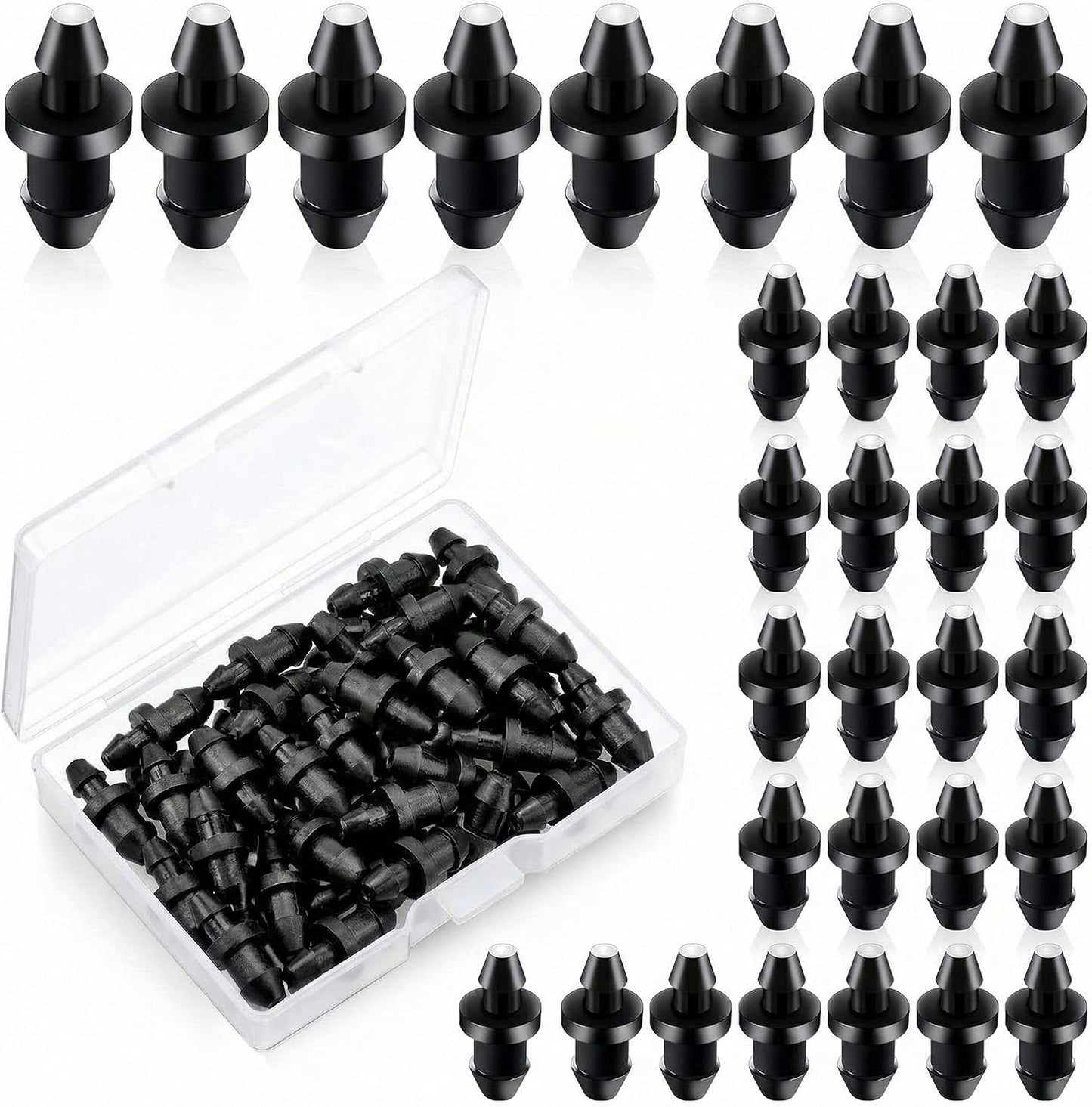 100 Tapones Riego 1/4pulg Con Tapas Púas Conectores