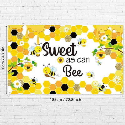 Cartel fiesta abeja poliéster amarillo 73x43pulg pancarta cuerda