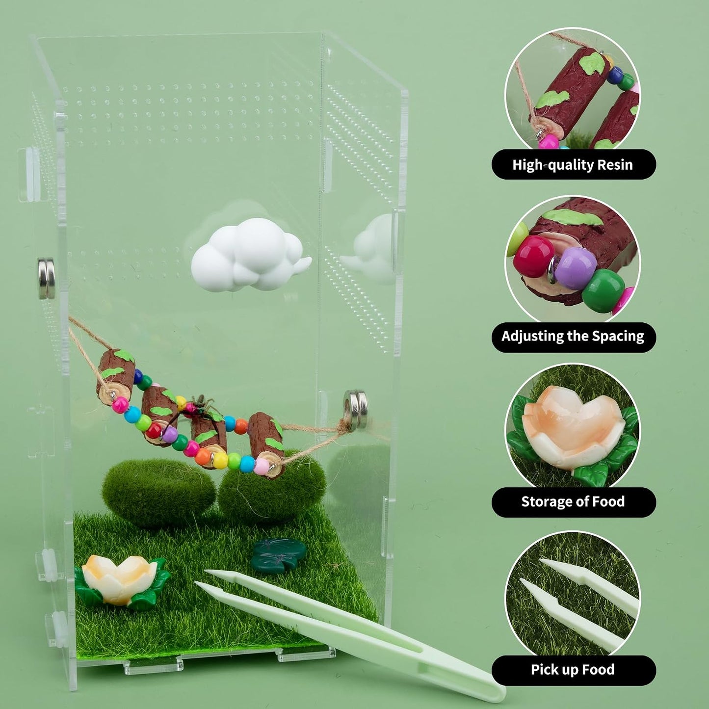 Kit puente cuerda araña saltadora con plato oscilante y plataforma