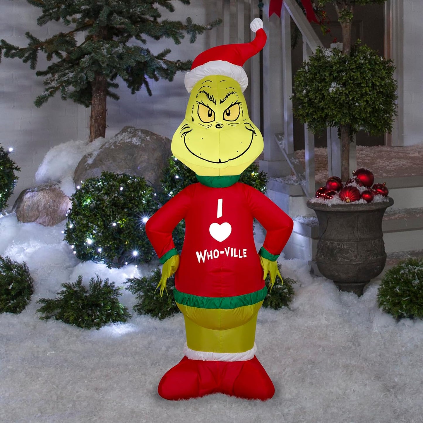 Suéter inflable navideño Grinch 4ft multicolor