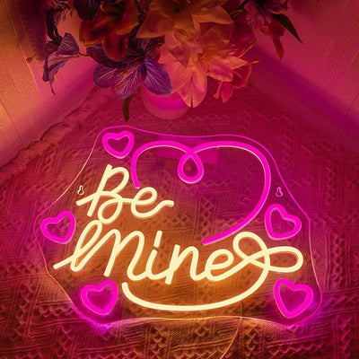 Letrero Neón Corazones Cálidos y Rosados para Decoración