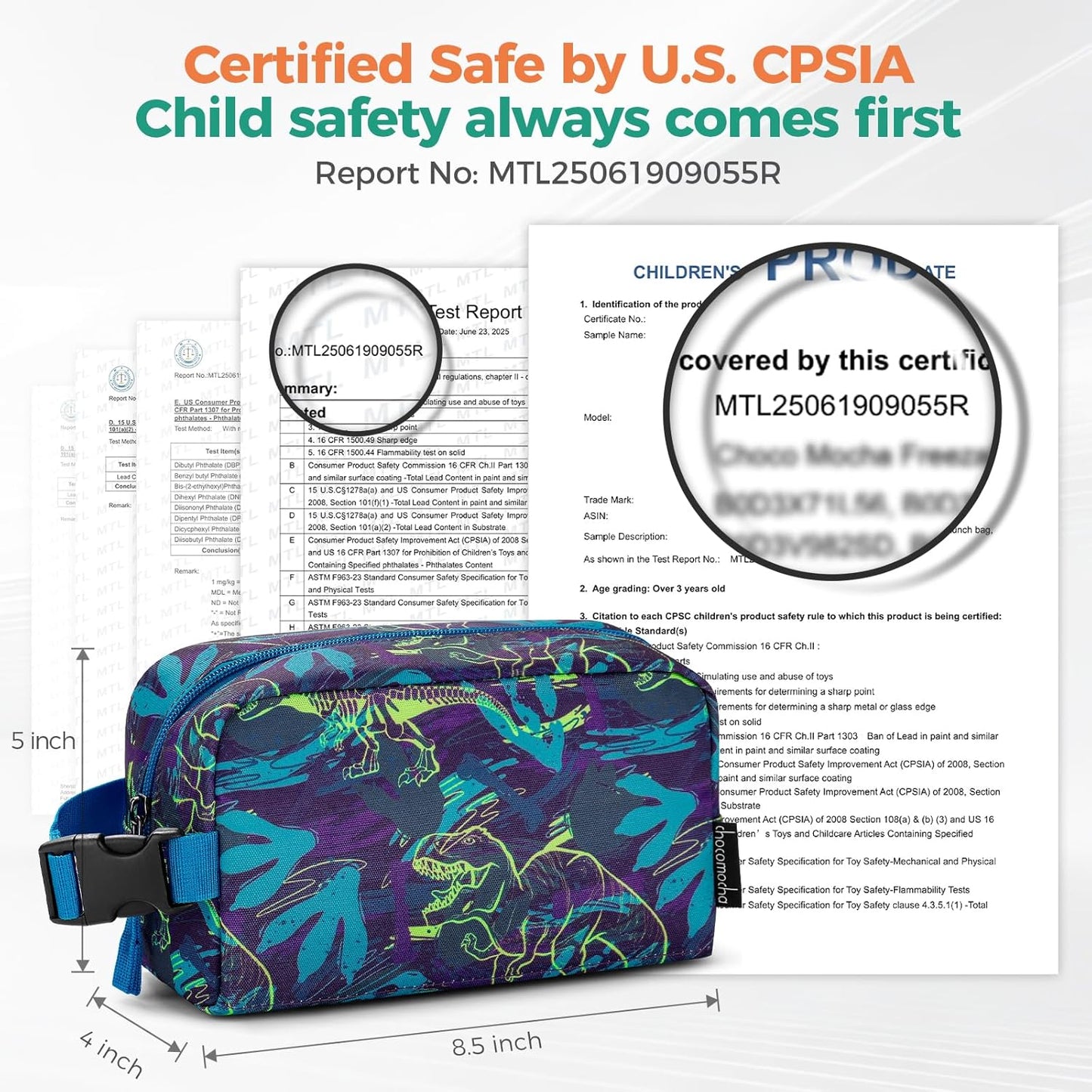 Bolsa refrigerios niños aislada congelable color azul