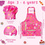 Set 4 Delantales Chef Niños Estampado Galletas Cupcakes Rosa