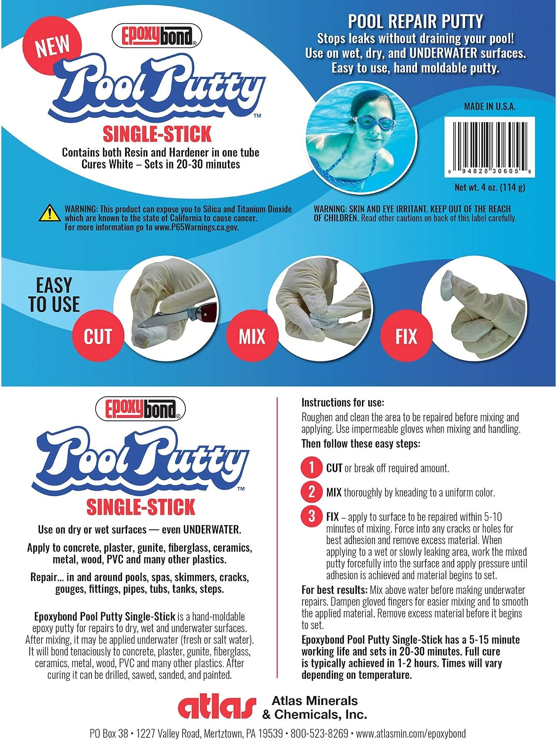 Reparador de fugas para piscinas y spa 4oz