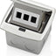 Caja piso emergente con inserto QuickPort 3 puertos níquel