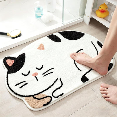 Alfombra baño cara gato 16x24pulg lavable