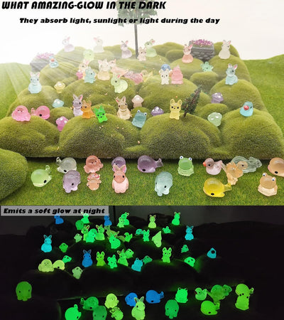 150 Pzas figuras resina animales brillan oscuridad jardín