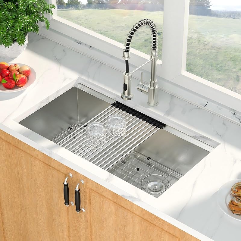 Fregadero cocina doble tazón acero inox 33x19pulg