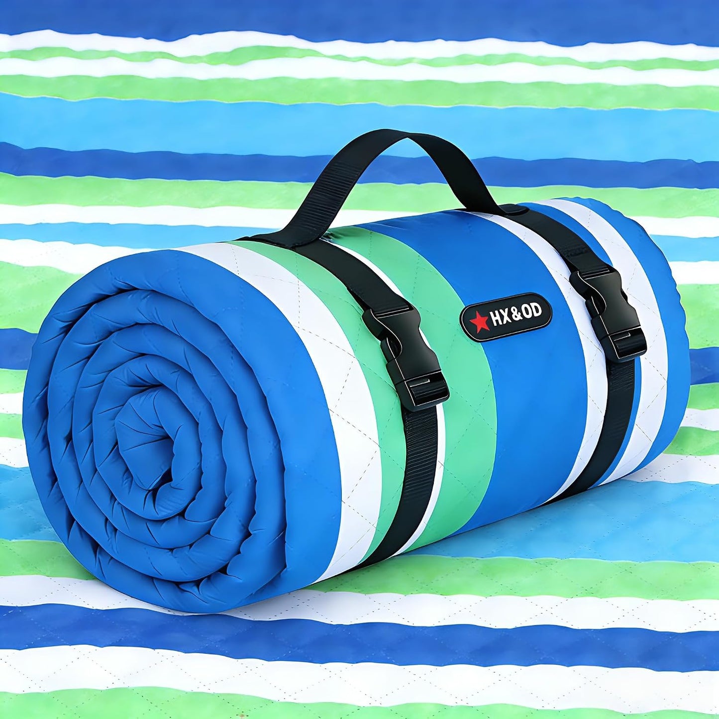 Manta picnic 80x60" impermeable plegable 3 capas azul
