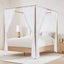 Cortinas cama con toldos 8 paneles 45x96pulg blanco transparente
