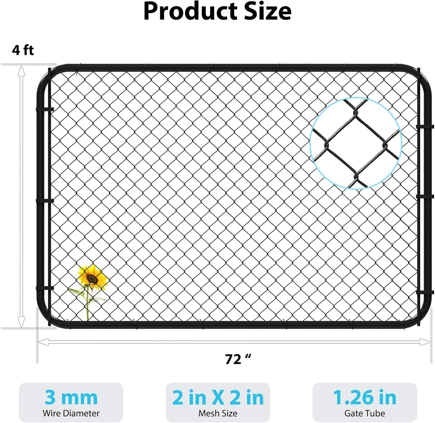 Puerta valla jardín PVC antioxidante 26-72x48pulg ajustable