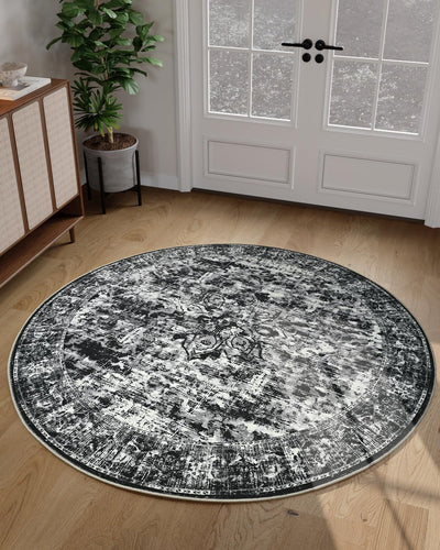 Alfombra redonda 4ft vintage antideslizante entrada cocina