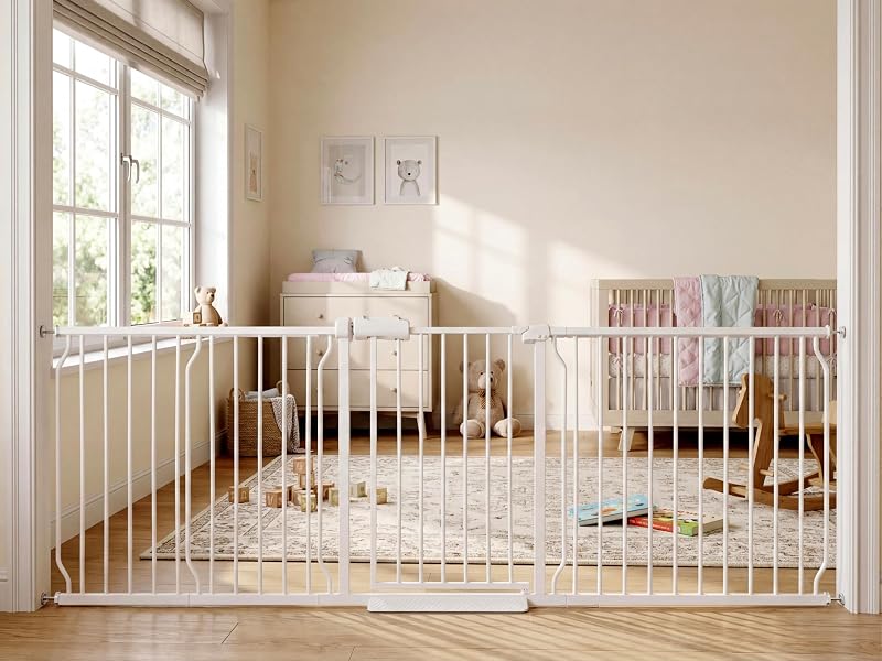 Puerta seguridad bebés perros metal blanco 85.8-90.5"