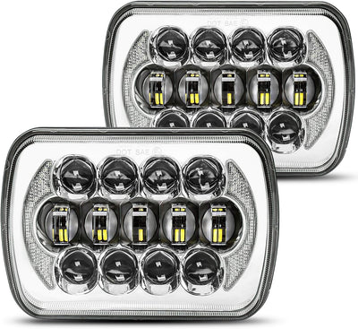 Faros LED DOT aprobados 105W H4 H6054 H5054 Jeep Wrangler YJ