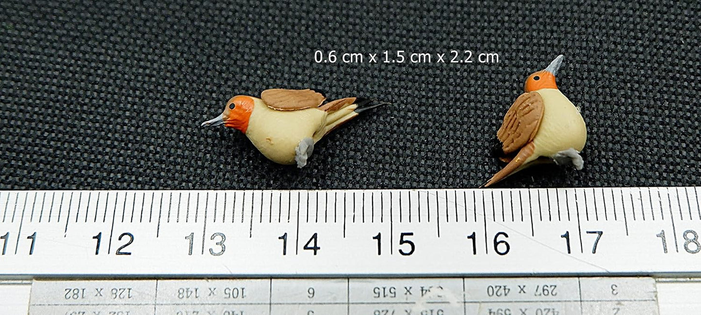 Set 12 figuras pájaro Robin marrón decoración jardín