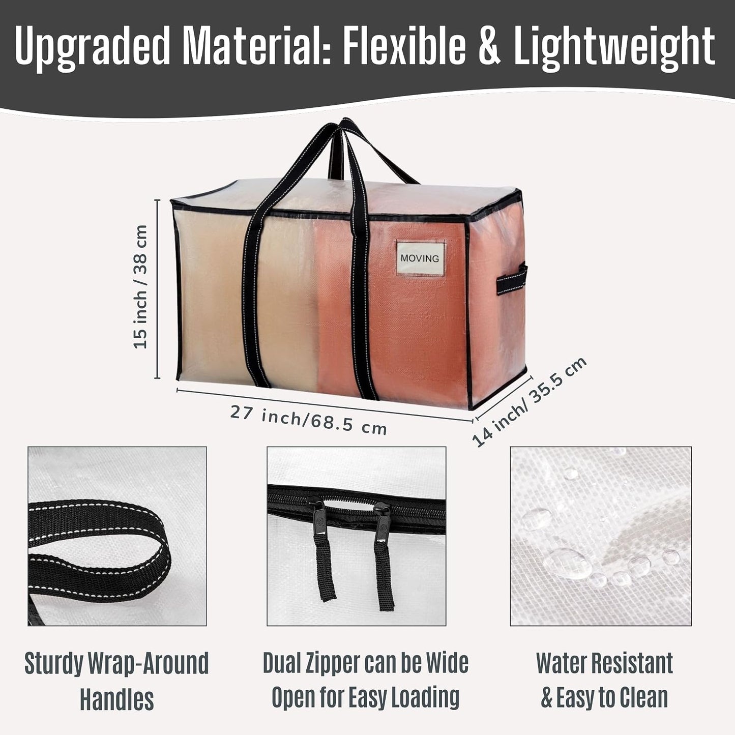 Cajas almacenamiento mudanza set 4 transparente