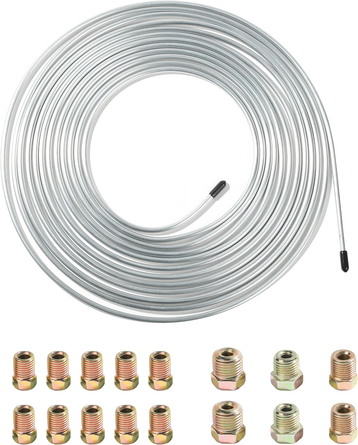 Kit tubería freno 25ft 3/16 níquel cobre con 16 accesorios